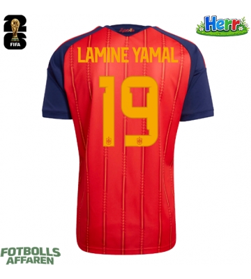 Spanien Lamine Yamal #19 Hemmatröja VM 2026 Kortärmad